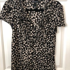 INC Mesh Short Sleeve Polka Dot Top_Size L